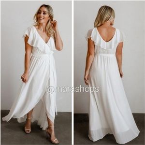 Baltic Born White Katya Ruffle Maxi Dress